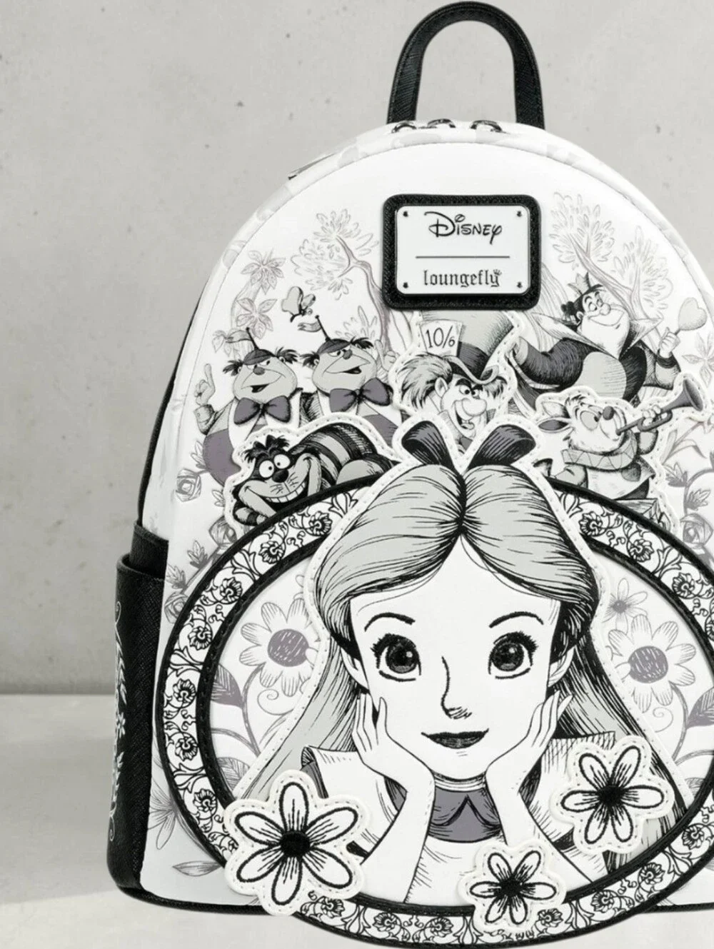 Loungefly Alice in Wonderland White and Black Illustrated Backpack Limited